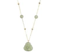 Gold Buddha Necklace with Natural Jade Pendant, Unique Birthday or Birthday Gift for Women, Ideal for Wife or Mother