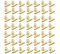 Gold Bulldog Clips, 60 Pieces Small Bulldog Clip File Paper Money Clamps for Offices (Light Gold, 22 mm)