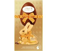 Gold Bunny Medium Easter Egg Range - Luxury Swiss Chocolate Easter Gift For Family & Friends (Lindt Gold Bunny Milk Chocolate Egg with Biscuit 195g)