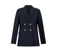 Gold Buttons Double-Breasted Virgin Wool Blazer - female - Brooks Brothers - Blazers - Blue - M - Jackets M