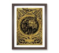 Gold Byzantine By Alphonse Mucha Classic Painting Framed Print | A2 Walnut Framed Wall Art | Ready to Hang | Classic Historical Picture | Living Room Bedroom Lounge Office