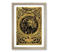 Gold Byzantine by Alphonse Mucha Framed Print | A2 Oak Framed Wall Art | Ready to Hang | Modern Nature Picture | Living Room Bedroom Lounge Office