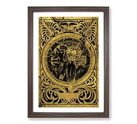 Gold Byzantine by Alphonse Mucha Framed Print | A2 Walnut Framed Wall Art | Ready to Hang | Modern Nature Picture | Living Room Bedroom Lounge Office
