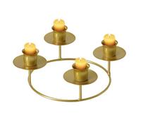 Gold Candle Holder, Round Table Centrepieces for Decoration - Advent Wreath with Ring Candle Holder for Table Decor, for Home, Kitchen, Living Room, Bedroom, Farmhouse, Fireplace, Restaura