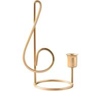 Gold Candle Holders for Candlesticks - Iron Metal Musical Note Design | Elegant Fireplace Decor for Romantic Candlelight Dinners, Weddings, Parties & Table Settings