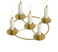 Gold Candlestick Holders, Round Advent Wreath Candle Holders, Metal Ring Candles Stand for Table Church