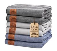GOLD CASE HOME COLLECTION Lycia Turkish Beach Towel Set of 6-100% Cotton & Sand Free Towels for Vacation Essentials - XXL Pre Washed Quick Dry Travel Bath Towel - 70 x 38 Inches - MultiDark