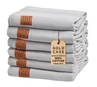Gold CASE Turkish Beach Towel Set of 6 - 100% Cotton Large Turkish Bath Towels 70 x 38'' - LYCIA Oversized, Quick Dry & Sand Free Beach Towel - Lightweight Turkish Towels Set - Grey