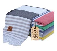Gold Case Turkish Beach Towel Set of 6, 100% Cotton, Oversized Beach Towels, 70 x 38 Inch, Olympos, Extra Large Beach Towels, Quick Drying and Sand Free, Multi-Colour-2