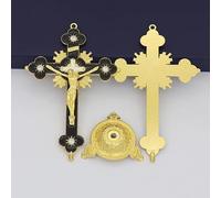 Gold Catholic Wall Crosses, Christian Latin Cross Prayer Church Decor Hanging Crucifix 15cm×6cm×5cm(Color 13)