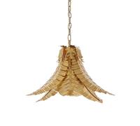 Gold Ceiling Pendant Light Decorative Leaf Design Single Bulb Hanging Fitting