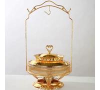 Gold Chafing Dish Buffet Set, Luxury Buffet r Hanging Lid Dining Stove Set with Lid and Lid Hook, Round Chafing Buffet r and Warmer for Party, Buffet, Weddings