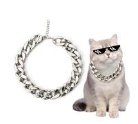 Gold Chain Links Metal Chain Ties for Dog Collars | Adjustable Heavy Chain Pet Accessory,Aluminum Alloy Jewelry Collar for Training Acts