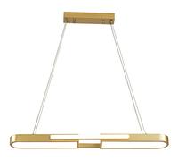 Gold Chandeliers Boutique Decoration LED Pendant Adjustable Height Dimmable Dining Room Foyer Ceiling Hanging Chandelier Light Fixture 48W