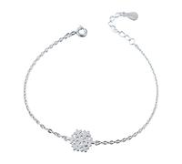 Gold Charm Bracelet Fashion Snowflake Bracelet Retro Temperament Lady Jewelry Friendship Bracelet (silver, One Size)
