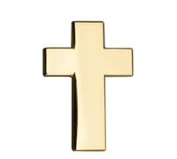Gold Christian Cross Flag Metal Pin Badge Brooch