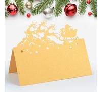 Gold Christmas Name Place Cards - 50pcs Hollow Place Cards for Dinner Table Decorations