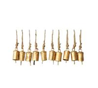 Gold Christmas Ornaments Set - Gold Bells -Christmas Tree Ornaments for Holiday Season - Rustic Bells Hanging Ornaments - Vintage Decor for Tree - Set of 10 Pieces by Eccentric Collection