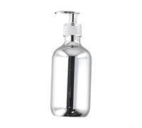 Gold Chrome Liquid Soap Dispenser 300ml Round PET Plastic Pump Bottle for Kitchen Bathroom Restroom Dish Soap Lotion Shampoo Silver(Silver)