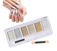 Gold Chrome Nail Powder 6 Colors Chrome Nail Powder Shining Nail Chrome Powders DIY Nail Chrome Home Nail Design Chrome Powder for Nails Painting Carving Pigment Powder for Nails