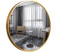 GOLD&CHROME UNIQUE DESIGN Round mirror in frame 40cm, wall mirror, make-up mirror, mirror for bathroom, dressing room or living room, grey
