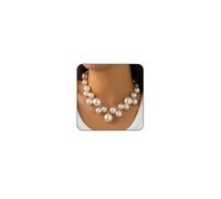 Gold Chunky Necklace Big Pearl Choker Necklaces for Women Silver Chunky Necklace Pearl Statemen Necklace Chunky Necklace Bride Wedding Jewelry, Zinc, No Gemstone