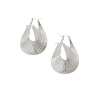 Gold Chunky Teardrop Hoop Dangle Earrings, Retro Textured Spiral Metal Statement Earring Geometric Exaggerated Jewelry for Women Party Gift, L, Metal, No Gemstone