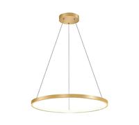 Gold Circle Pendant Light Chandelier Dimmable Round Hanging Lamp for Restaurant and Living Room Adjustable Indoor Fixture with Minimalist