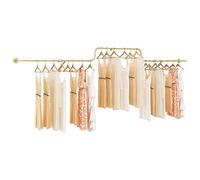 Gold Clothing Rack with Hanging Rods - Boutique Retail Display Stand for Clothes, Wall-Mounted Towel & Clothing Shelves, Stylish Closet for Home & Store