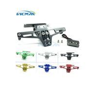 (Gold) CNC Aluminum Universal White LED Light Multi-Angle Motorcycle Rear License