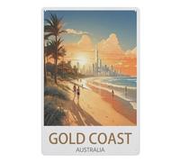 Gold Coast Australia，Wall Artwork Metal Poster Bathroom Decor Vintage Country Decor Retro Metal Poster(15x30cm）6x12 inch-Y87