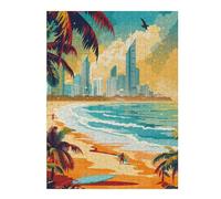 Gold Coast Paradise Detailed Wooden Jigsaw Puzzle for Adults, 500 PCS