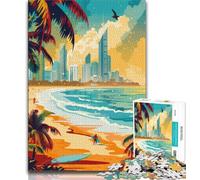 Gold Coast Paradise Jigsaw Puzzles for Adults 1000 Jigsaws,Challenging To Complete But Fun And Humorous Unique Home Decor And Gifts 75x50cm