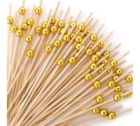 Gold Cocktail Picks 200 4.7 inch Fancy Cocktail Toothpicks for Drinks, Desserts, Charcuterie, Wedding Party Fancy Toothpicks, Gold Pearl Mini Food Picks Decorative.