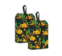 Gold Coin Chocolate Printed Travel Shoe Storage Bag Waterproof Jacquard Fabric is Lightweight, with Strong Handle and Central Zipper.