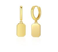 Gold Coin Disc Hoop Earrings for Women, 18k Gold Plated Dainty Small Diamond Disc Bar Dangle Huggie Hoops Circle Earrings Jewelry