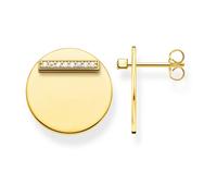Gold Coin Earrings with White Zirconia - female - THOMAS SABO - Earrings - Yellow - ONE SIZE - Accessories ONE SIZE