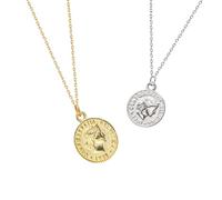 Gold Coin Necklace - Gold Coin Necklace Pendant And Silver Coin Pendant Necklace For Women Girls Men, Trendy Coin Pendant Jewelry With Gold, Vintage Gold And Silver Pendant Necklace, Pocket Hug Gift