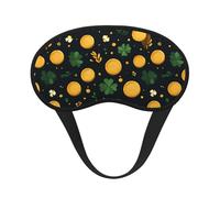 Gold Coins Clover Printed Sleep Black Edge Eye Mask, with Good Shading Effect, is an Ideal Choice for Travel, Meditation, Etc