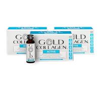 GOLD COLLAGEN Active - Collagen Supplements for Women & Men with Vitamin C and Glucosamine - Hyaluronic Acid and Bovine Collagen for Joints, Supplement for Hair, Bones and Skin, 30 Bottles 50 ml Each
