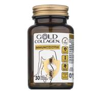 GOLD COLLAGEN Immunobiotix - Immune System Booster for More Energy & Gut Health with Vitamin C D, Spirulina, Zinc, Folic Acid, 3 Billion Biotic Cultures, Vitamins for Tiredness and Fatigue, 30 Tablets