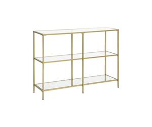 Gold Color 3-tier Glass Console Sofa Table