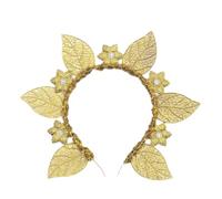 Gold Color Crown Goddess Hairband, Traditional Festival Headwear for Adults, Traditional Festival Hair Hoop(Style C)
