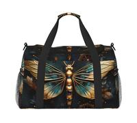Gold Color Delicate Dragonfly Flower Hand Travel Bag.Fashionable Design, Large Storage Capacity, Suitable For Business Trips And Short Trips.
