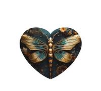 Gold Color Delicate Dragonfly Flower Pattern Car Air Fresheners 4 Pcs Heart Shape Hanging Aromatherapy Tablets Scented Fresheners For Bedroom Bathroom