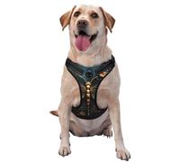 Gold Color Delicate Dragonfly Flower X-Large Printed pet Traction Vest for Pets to wear When Walking The Dog or Climbing Mountains