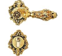 GOLD COLOR FANCY ZINC ALLOY DOOR HANDLE LOCK(Lock body n cylinder)