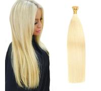 Gold Color I Tip Real Human Hair Extensions for Thicker to Add Volume Long-Lasting No Damage 16Inch 50g I Tip Extensions Straight Natural Remy Hair,20inch