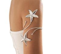 Gold Color Iron Starfishes Cuff Bracelets For Women Punk Geometric Design Adjustable Arm Jewelry Punk Gold Adjustable Arm
