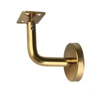 Gold Colored 304 Stainless Steel Bracket for Securing Handrails to Walls and Stair Structures in Domestic and Institutional Environments (Bend)